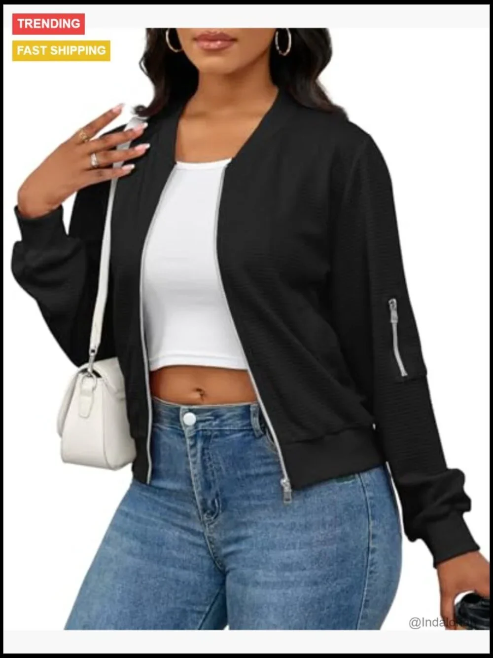 Full Zip Up Loose Long Sleeve Sweatshirt Coat Jacket with Pockets